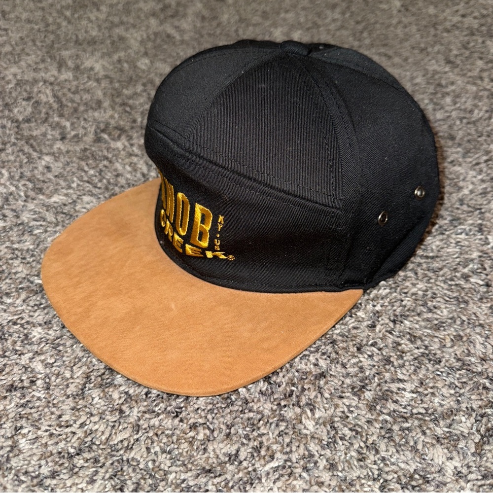 Knob Creek Bourbon Whiskey Strapback Adjustable Hat Cap Black & Faux Suede